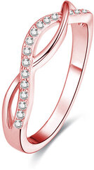 Beneto Серебряное кольцо с покрытием из розового золота и кристаллами AGG191 цена и информация | Кольца | hansapost.ee