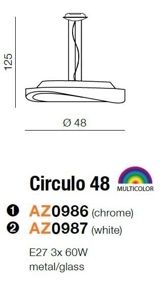 Azzardo rippvalgusti Circulo 48 White цена и информация | Rippvalgustid | hansapost.ee