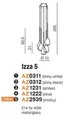 Rippvalgusti Azzardo Izza 5 Green hind ja info | Rippvalgustid | hansapost.ee