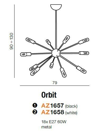 Rippvalgusti Azzardo AZ1658 Orbit hind ja info | Rippvalgustid | hansapost.ee