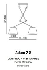 Azzardo rippvalgusti AZ1842 Adam 2S hind ja info | Rippvalgustid | hansapost.ee