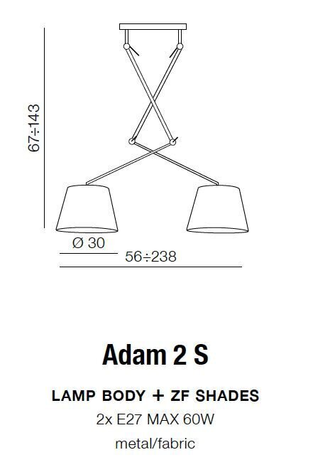 Azzardo rippvalgusti AZ1842 Adam 2S цена и информация | Rippvalgustid | hansapost.ee