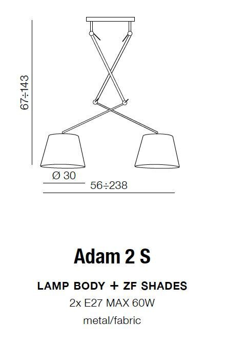 Azzardo rippvalgusti AZ1842 Adam 2S hind ja info | Rippvalgustid | hansapost.ee