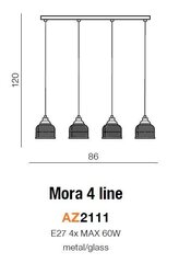 Azzardo rippvalgusti Mora 4 AZ2111 hind ja info | Rippvalgustid | hansapost.ee