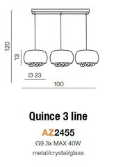 Azzardo rippvalgusti Quince 3 AZ2455  hind ja info | Rippvalgustid | hansapost.ee