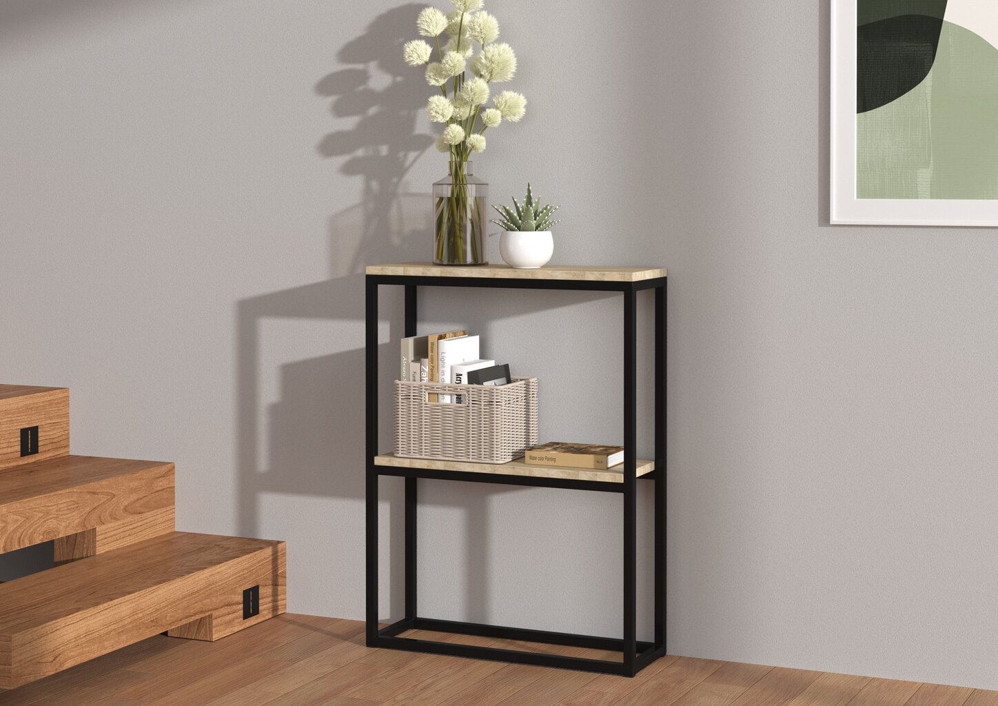 ADRK Furniture Mason konsoollaud, must/valge цена и информация | Konsoollauad | hansapost.ee