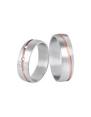 Beneto Naiste kahevärviline abielusõrmus terasest SPD07 hind ja info | Sõrmused | hansapost.ee
