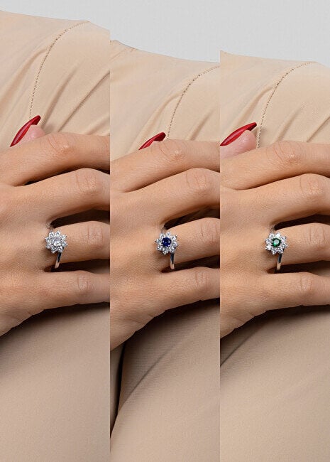 Brilio Silver hõbedane sõrmus tsirkoonidega RI053WG цена и информация | Sõrmused | hansapost.ee