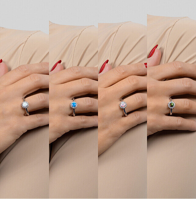 Brilio Silver hõbesõrmus opaali ja tsirkoonidega RI056W hind ja info | Sõrmused | hansapost.ee