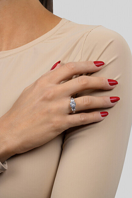 Brilio Silver hõbedane sõrmus tsirkoonidega RI043W цена и информация | Sõrmused | hansapost.ee