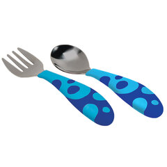 Набор вилок и ложек для детей Munchkin Toddler Fork & Spoon Set, синий цена и информация | Бутылочки и аксессуары | hansapost.ee