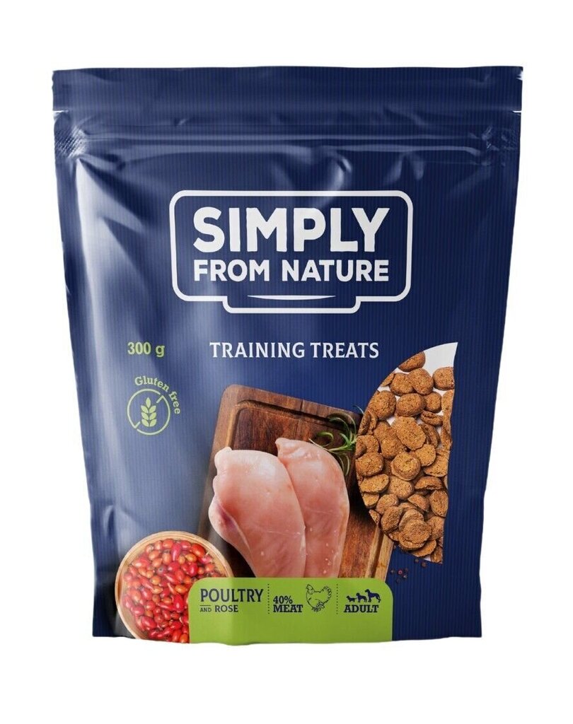 Simply from nature training treats linnuliha ja piimaohakaga, 3x300 g hind ja info | Koerte maiused | hansapost.ee