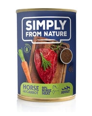 Simply from nature hobuseliha ja rupsiga, 6x400 g price and information | Canned dog food | hansapost.ee