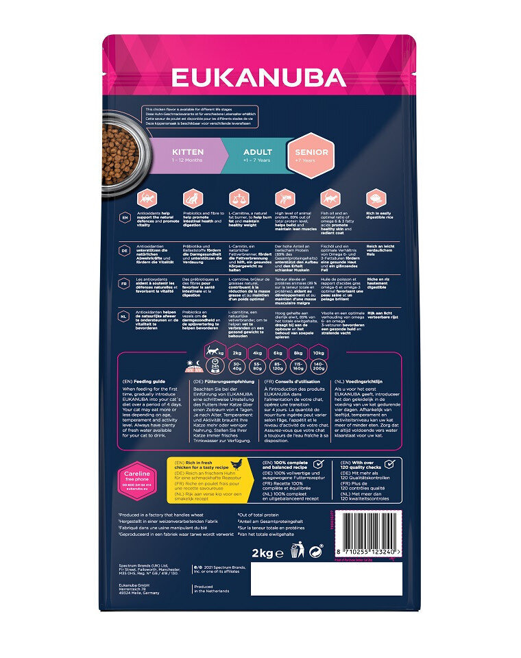 Eukanuba Cat Senior Top Condition vanematele kassidele kana ja maksaga, 10 kg цена и информация | Kassi kuivtoit ja kassikrõbinad | hansapost.ee