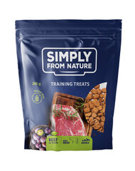 Simply from nature training treats veiseliha ja ploomidega, 3x300 g hind ja info | Koerte maiused | hansapost.ee