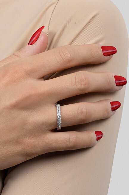 Brilio Silver hõbedane sõrmus läbipaistvate tsirkoonidega RI059W цена и информация | Sõrmused | hansapost.ee