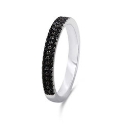 Brilio Silver Сверкающее серебряное кольцо с черными цирконами RI058W цена и информация | Кольцо | hansapost.ee