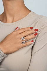 Brilio Silver RI111W Сверкающее открытое серебряное кольцо цена и информация | Кольцо | hansapost.ee