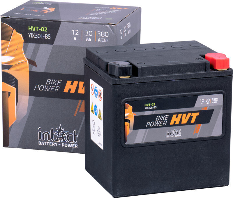 Aku mootorrataste jaoks intAct Battery-Power HVT YIX30L-BS 12V 30Ah c20 380A hind ja info | Mootorrataste akud | hansapost.ee
