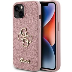 Чехол Guess Glitter Script Big 4G для iPhone 15 Plus - черный цена и информация | Чехлы для телефонов | hansapost.ee