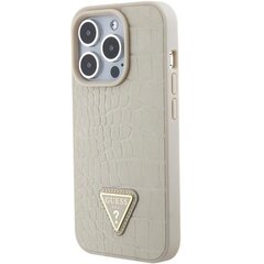 Guess GUHCP15XPCRTHCD iPhone 15 Pro Max 6.7" złoty|gold hardcase Croco Triangle Metal Logo цена и информация | Чехлы для телефонов | hansapost.ee