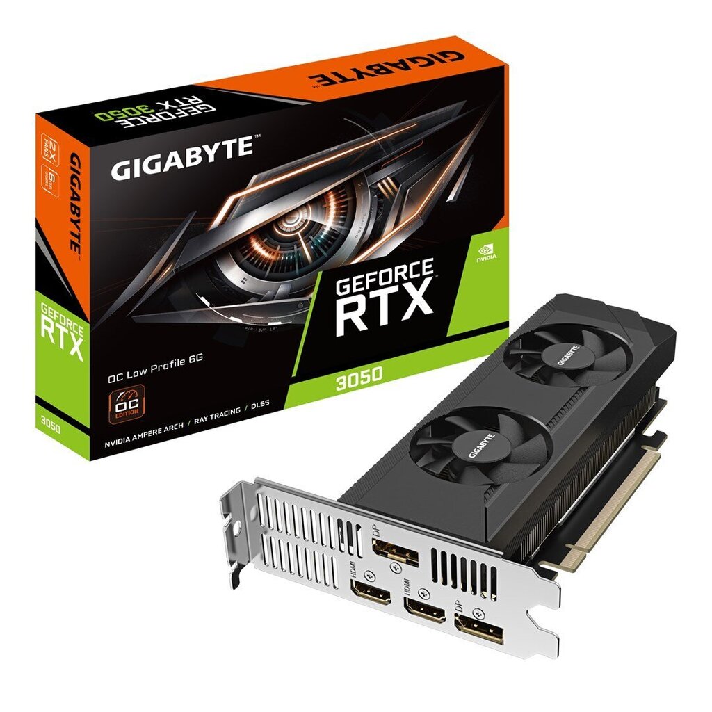 Gigabyte GeForce RTX 3050 OC Low Profile (GV-N3050OC-6GL) цена и информация | Videokaardid | hansapost.ee