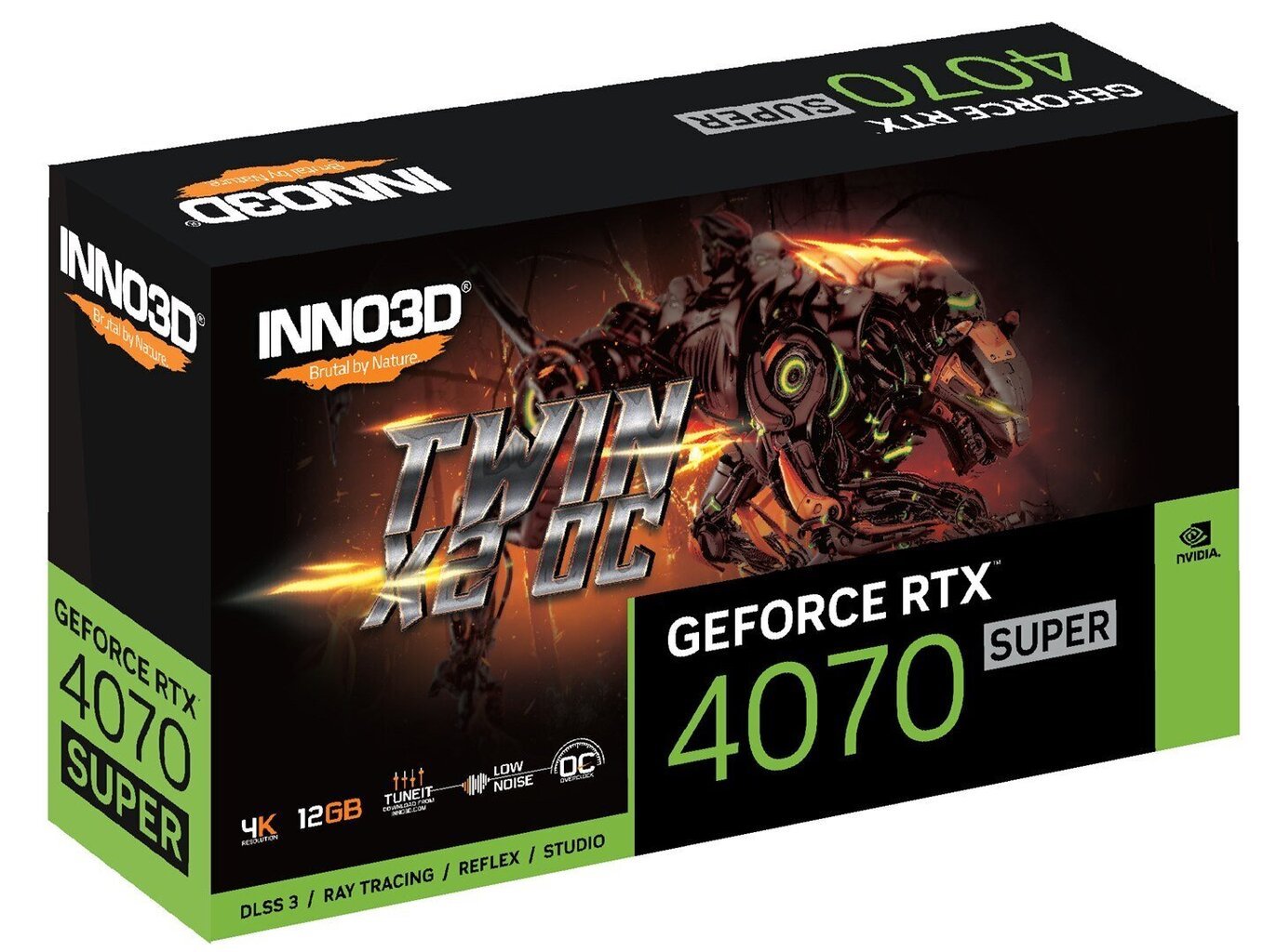 Inno3D GeForce RTX 4070 Super Twin X2 OC (N407S2-126XX-186162N) цена и информация | Videokaardid | hansapost.ee
