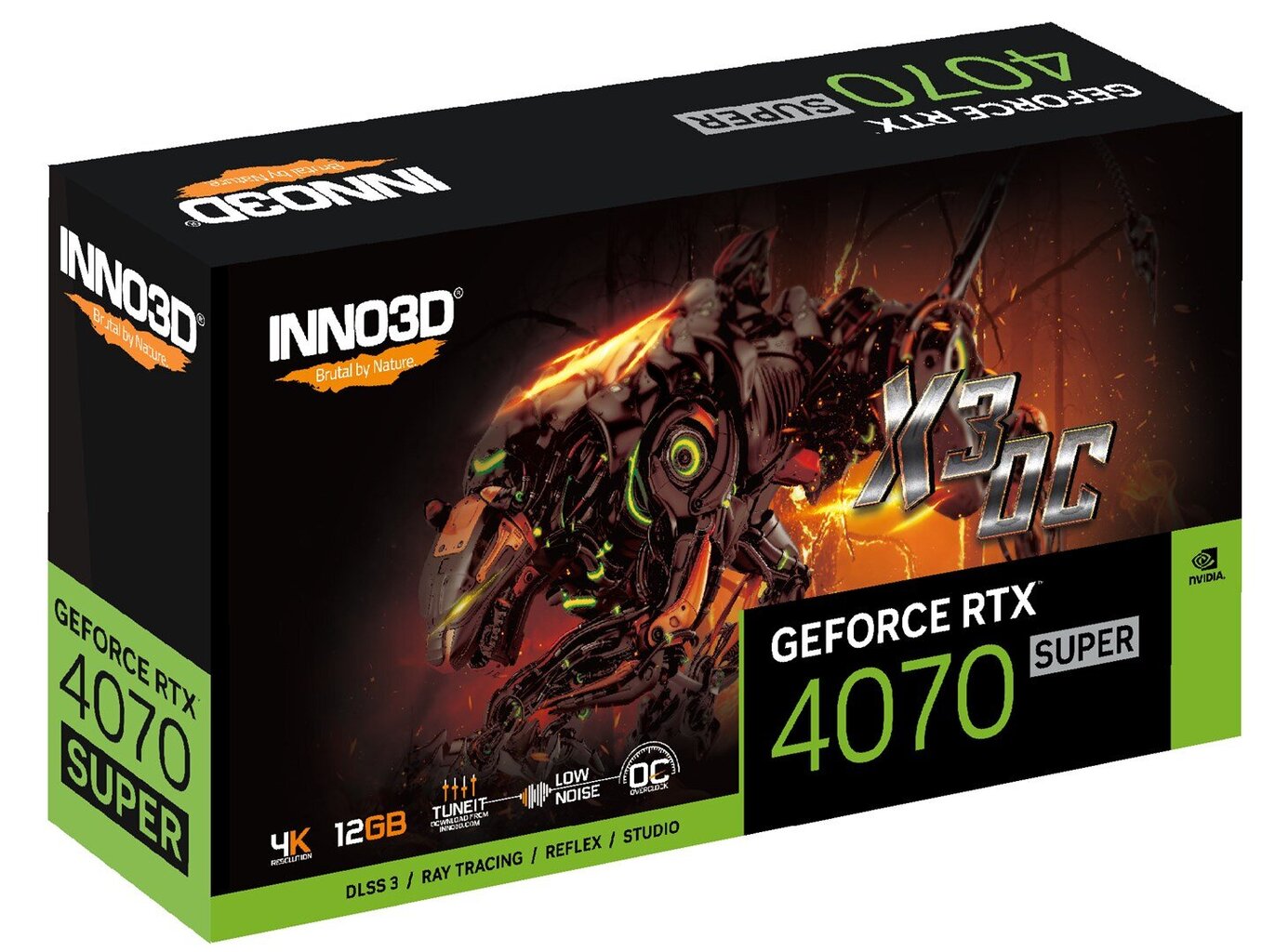 Inno3D GeForce RTX 4070 Super X3 OC (N407S3-126XX-186162L) hind ja info | Videokaardid | hansapost.ee