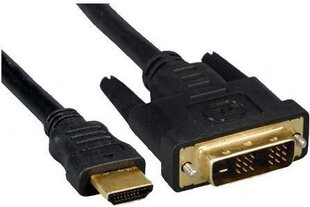 видеокабель dvi (18+1) m - hdmi m, 10 м, золотые разъемы, черный цена и информация | Кабели и провода | hansapost.ee