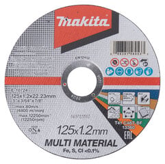 E-10724 Отрезной диск 125 х 1,2 х 22,23 мм Для мультимедиа Makita цена и информация | Механические инструменты | hansapost.ee
