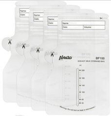Rinnapiima säilituskotid Alecto BF100, 220 ml, 100 tk. hind ja info | Laste taldrikud, kausid ja söögiriistad | hansapost.ee