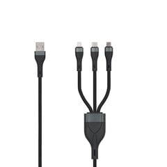 Seek Toti Usb A to MicroUsb/Type-C/Lightning hind ja info | Mobiiltelefonide kaablid | hansapost.ee