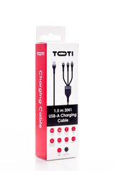 Seek Toti Usb A to MicroUsb/Type-C/Lightning hind ja info | Mobiiltelefonide kaablid | hansapost.ee