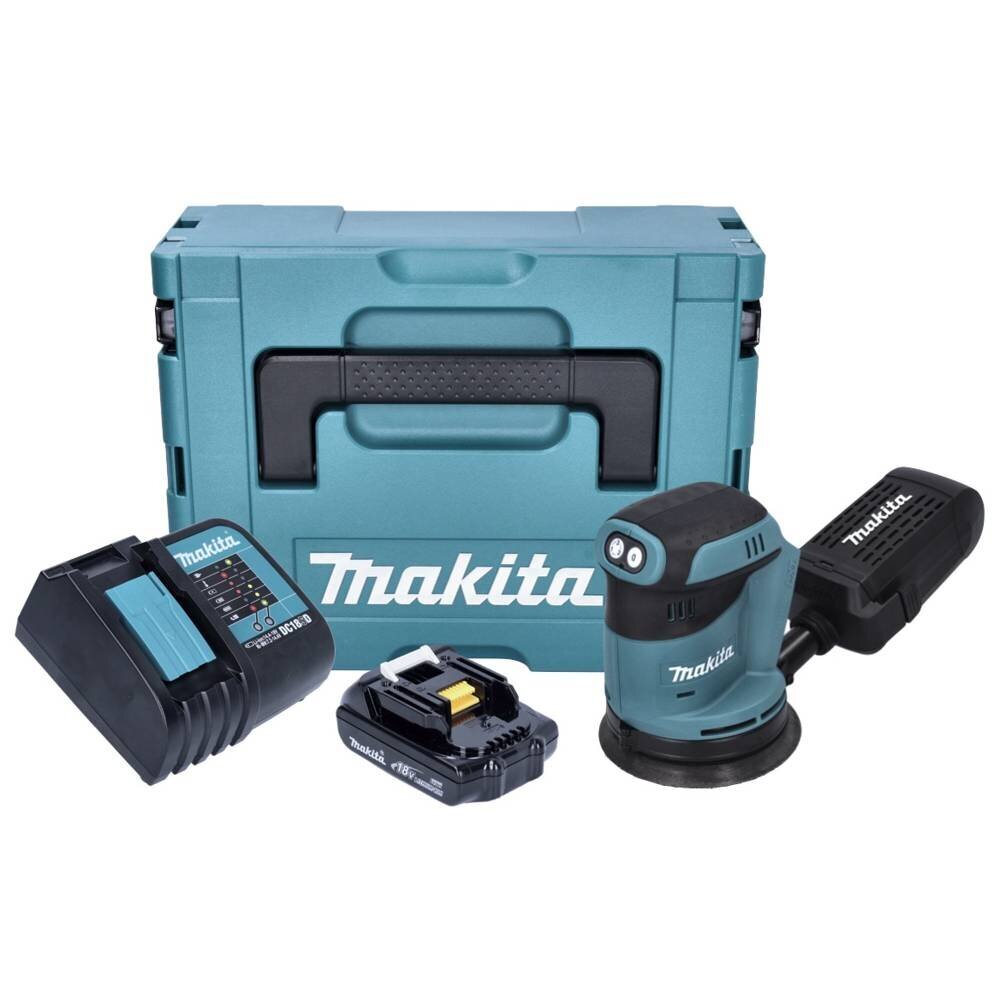 Makita DBO 180 SY1J akuga ekstsentriline lihvmasin 18 V 125 mm + 1x aku 1,5 Ah + laadija + Makpac hind ja info | Lihvmasinad | hansapost.ee