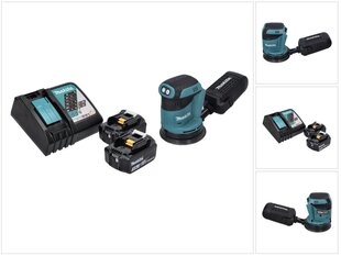 Makita DBO 180 RF akuga ekstsentriline lihvmasin 18 V 125 mm + 2x 3.0 Ah aku + laadija price and information | Lihvmasinad | hansapost.ee