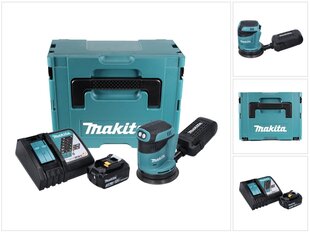 Аккумуляторная эксцентриковая шлифовальная машинка Makita DBO 180 RF1J 18 В 125 мм + 1 аккумулятор 3,0 Ач + зарядное устройство + Makpac цена и информация | Шлифовальные машины | hansapost.ee