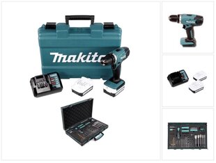 Аккумуляторная дрель Makita DF 347 DWE, 14,4 В, с аккумулятором и зарядным устройством цена и информация | Дрели и шуруповёрты | hansapost.ee