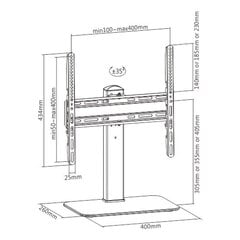 Techly 32-55" kuni 40 kg, pööratav ±35°, must hind ja info | Teleri seinakinnitused ja hoidjad | hansapost.ee