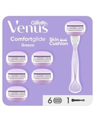 Бритвенные головки Gillette Venus Comfortglide Breeze для женщин, 6 шт. цена и информация | Средства для бритья и косметика | hansapost.ee