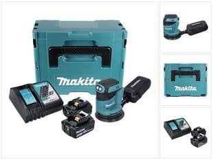 Аккумуляторная эксцентриковая шлифовальная машинка Makita DBO 180 RT1J, 18 В, с аккумулятором и без зарядного блока цена и информация | Шлифовальные машины | hansapost.ee