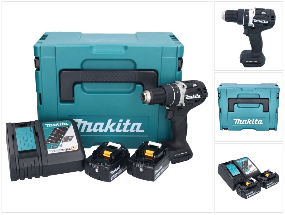 Lööktrell Makita Dhp 484 Rmjb, 18 V, koos aku ja laadijaga цена и информация | Akutrellid, puurid ja kruvikeerajad | hansapost.ee