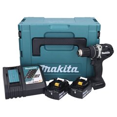 Аккумуляторная ударная дрель Makita Dhp 484 Rfjb, 18 В, с аккумулятором и зарядным блоком цена и информация | Дрели и шуруповёрты | hansapost.ee