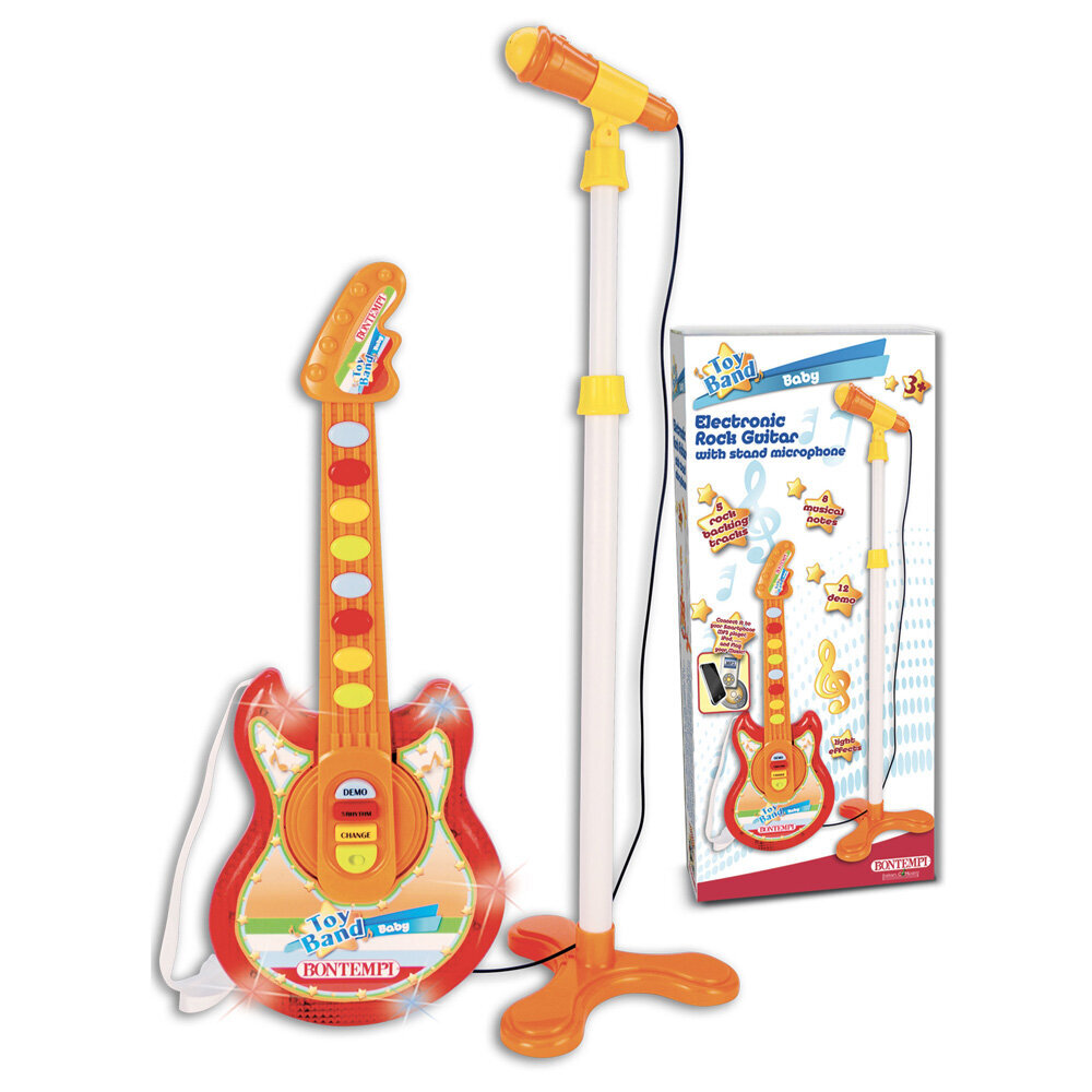 Laste kitarr koos mikrofoniga Bontempi, oranž цена и информация | Arendavad laste mänguasjad | hansapost.ee