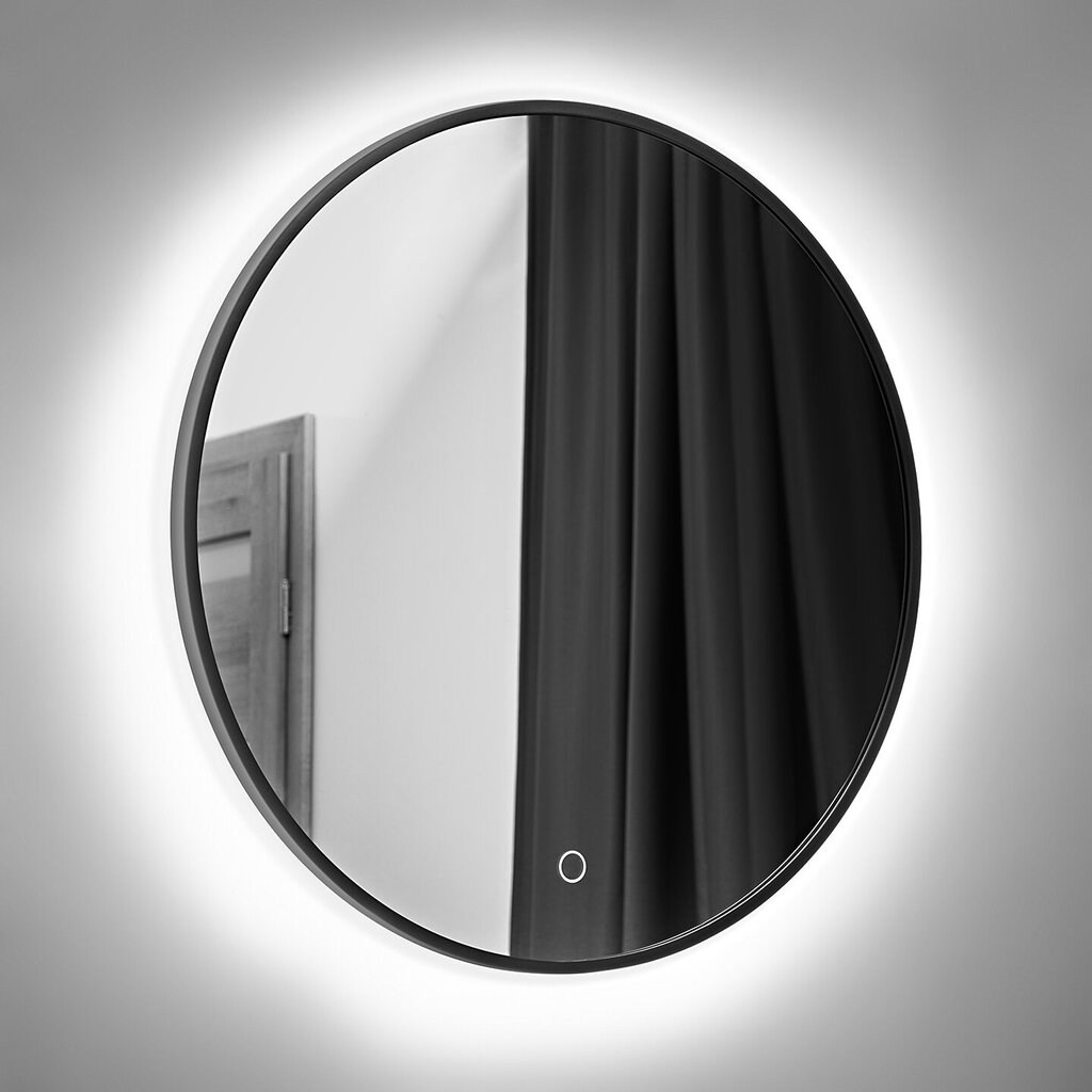 LED-valgustusega vannitoa peegel Comad Luna 80, must hind ja info | Peeglid vannituppa | hansapost.ee