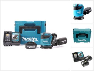 Эксцентриковая шлифовальная машинка Makita BBO 180 RFJ 18В с 2х аккумуляторами и блоком для зарядки цена и информация | Шлифовальные машины | hansapost.ee