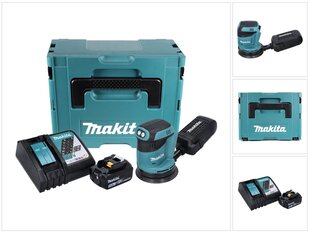 Аккумуляторная эксцентриковая шлифовальная машинка Makita DBO 180 RT1J, 18 В, с аккумулятором и без зарядного блока цена и информация | Шлифовальные машины | hansapost.ee