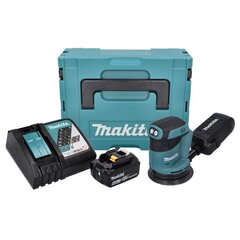 Аккумуляторная эксцентриковая шлифовальная машинка Makita DBO 180 RG1J 18 В 125 мм + 1х аккумулятор 6,0 Ач + зарядное устройство + Makpac цена и информация | Шлифовальные машины | hansapost.ee