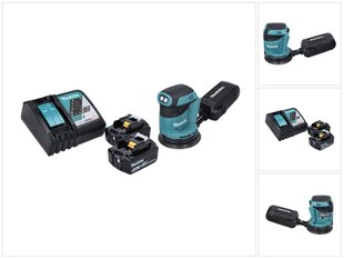 Makita DBO 180 RG akuga ekstsentriline lihvmasin 18 V 125 mm + 2x aku 6.0 Ah + laadija hind ja info | Lihvmasinad | hansapost.ee