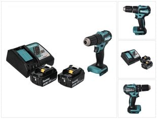 Аккумуляторная ударная дрель Makita DHP 483 RF 18 В 40 Нм + 2х аккумулятора 3,0 Ач + устройство для зарядки цена и информация | Дрели и шуруповёрты | hansapost.ee