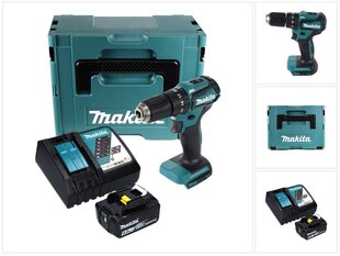 Аккумуляторная ударная дрель Makita DHP 483 RG1J 18 В 40 Нм + 1х аккумулятор 6,0 Ач + зарядный блок + Makpac цена и информация | Дрели и шуруповёрты | hansapost.ee